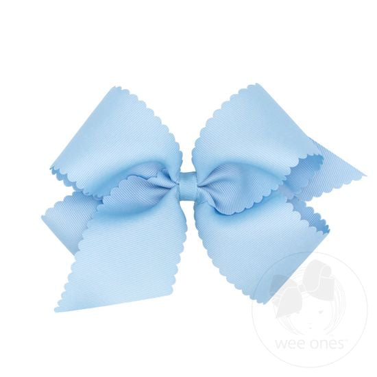Wee Ones King Grosgrain Hair Bow w/ Scalloped Edge