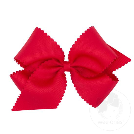 Wee Ones King Grosgrain Hair Bow w/ Scalloped Edge
