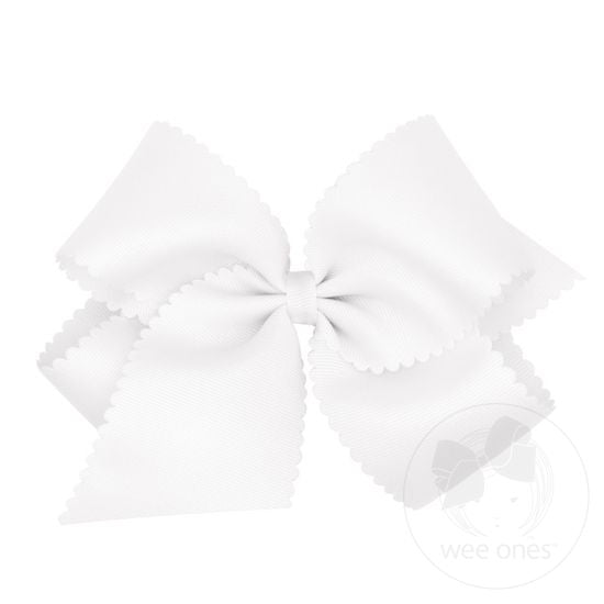 Wee Ones King Grosgrain Hair Bow w/ Scalloped Edge