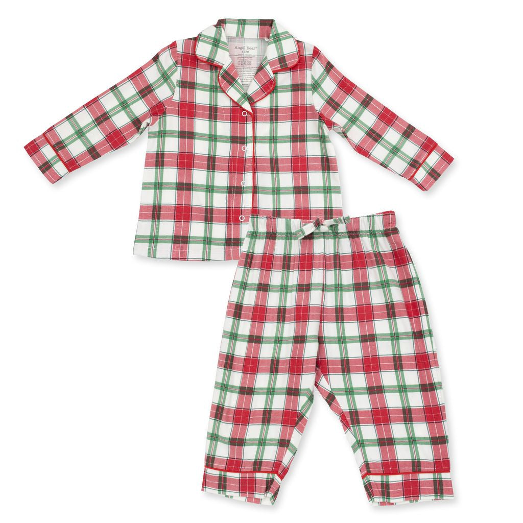 Angel Dear Holiday Plaid Kids Long Sleeve Coat Style W/Pant 981-F26