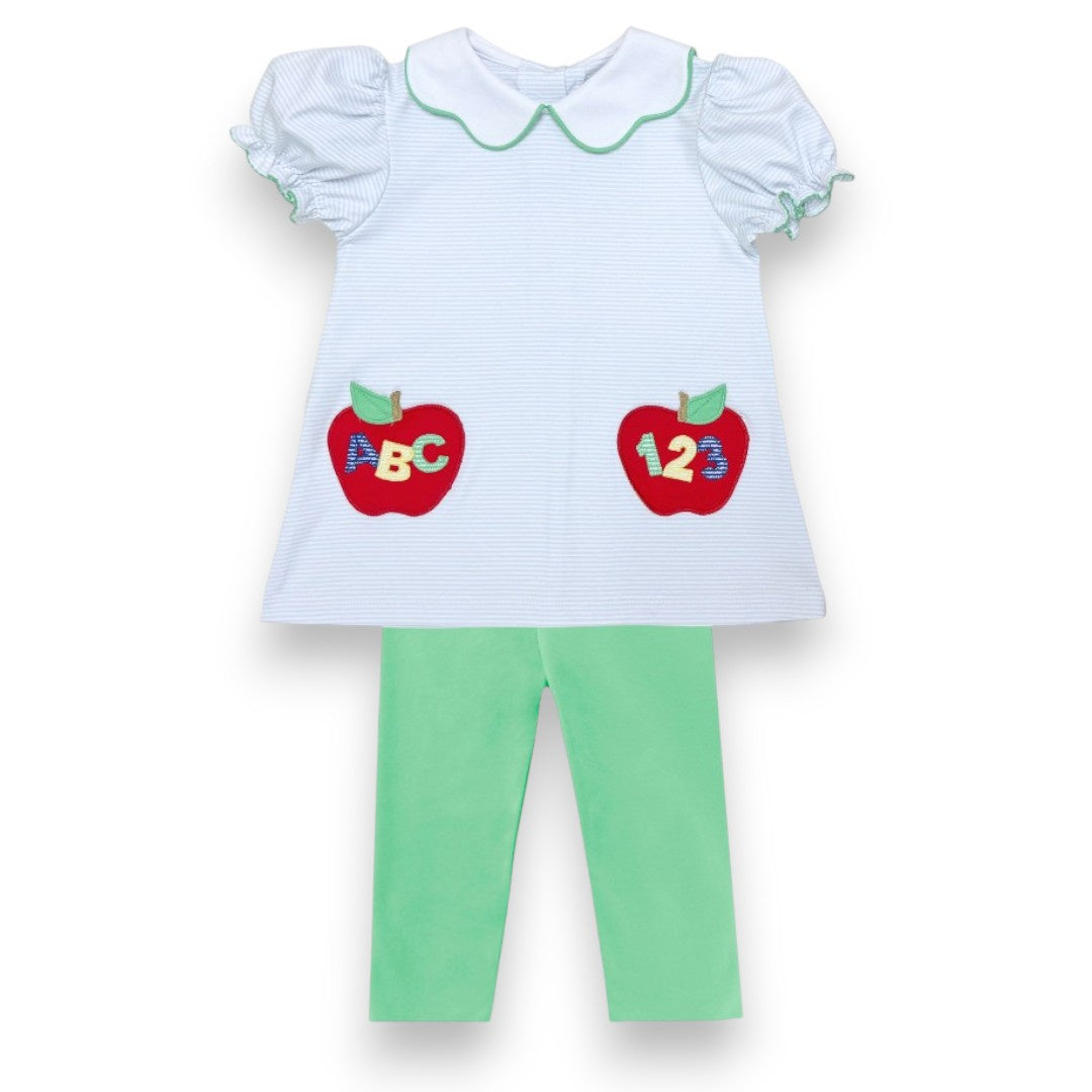 Zuccini ABC Pockets Bryar Legging Set Lt Blue Bitty Stripe Knit ZAB26-ALGS-KBLB 5306