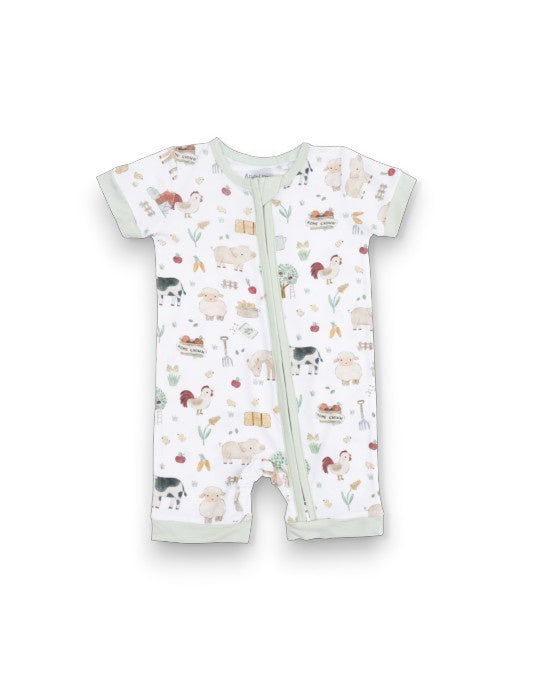 Angel Dear Cute Farm Animals Uni Shortie 2 Way Zipper Romper 5303