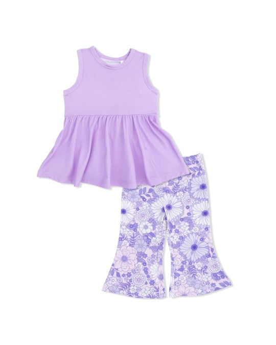 Angel Dear Peplum Tank Top W/Baby Bells Lacy Lavender Floral 5303