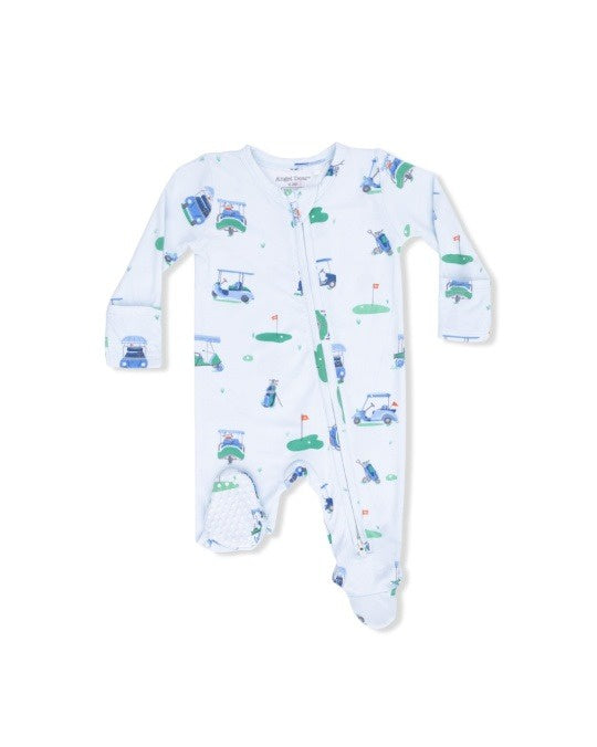 Angel Dear Vintage Golf Carts Blue 2 Way Zipper Footie 651-S26-VGB 5302