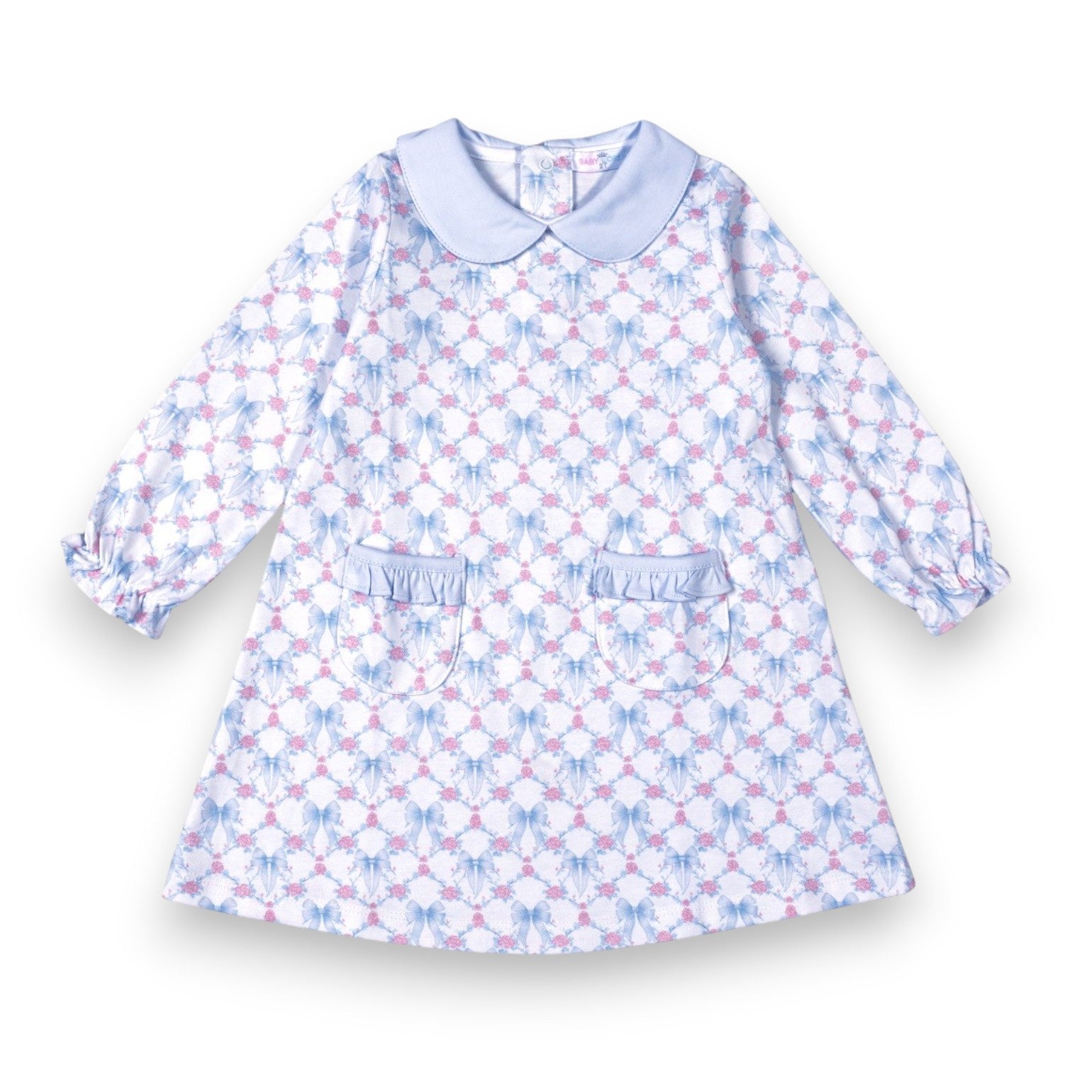 Baby Loren Blue Coquettes Pima Scallop Collar Dress BCQ-240