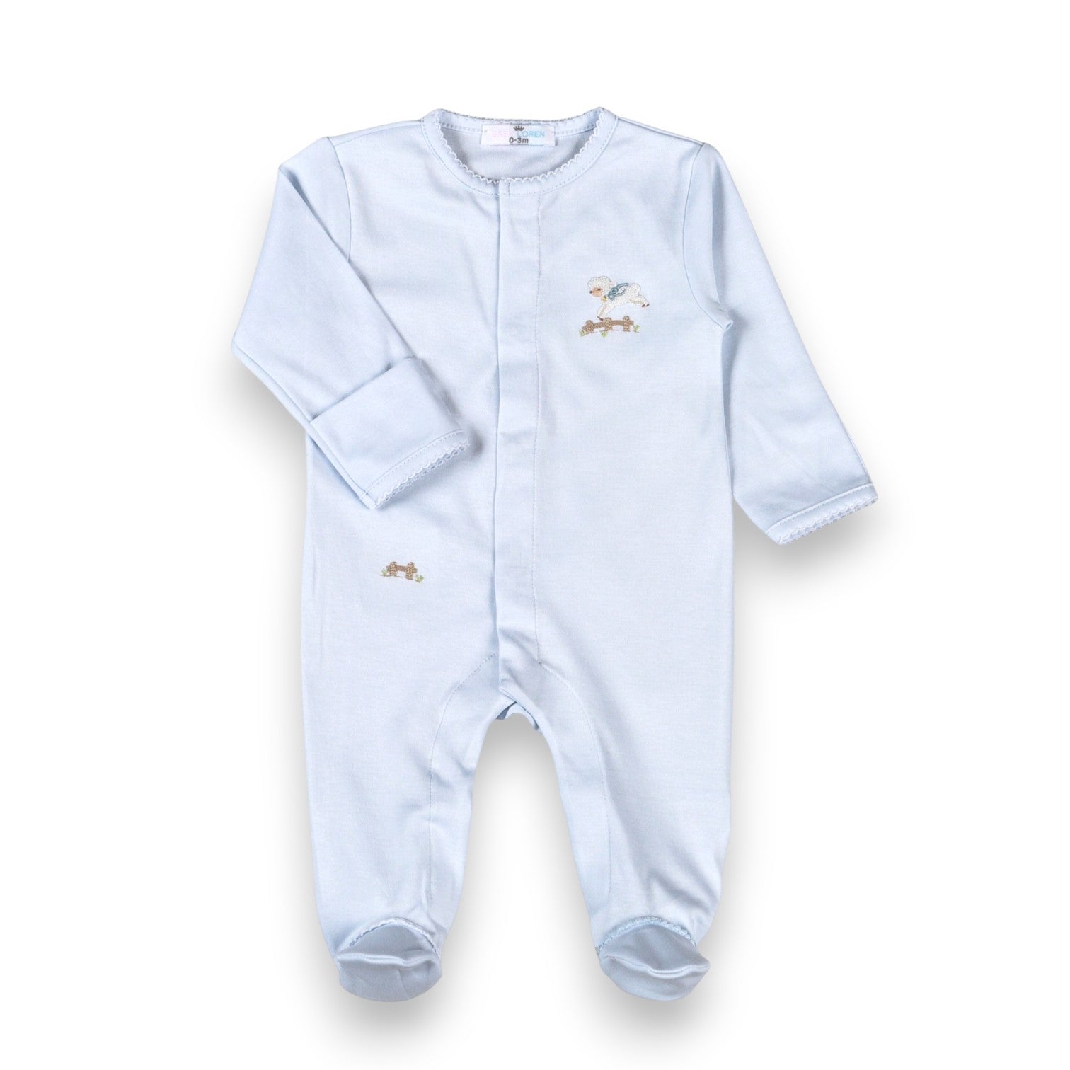 Baby Loren Blue Baby Lamb Pima Footie BLB-614