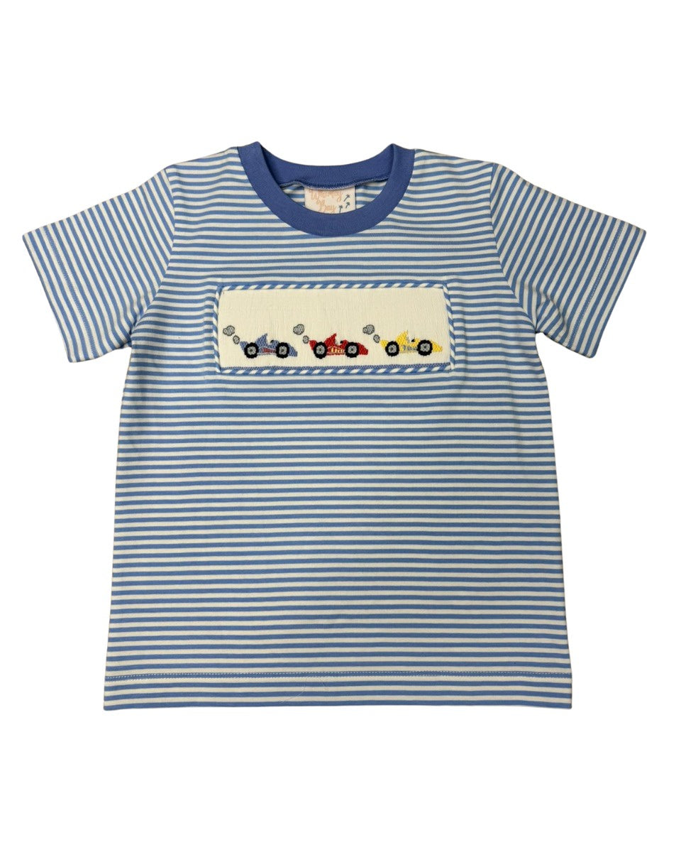 Whimsy Bay Off to the Races Smocked Shirt WBS26-156 5302