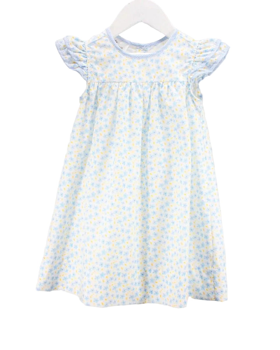 Baby Blessings Blue Floral Bonnie Dress BB1570 5302