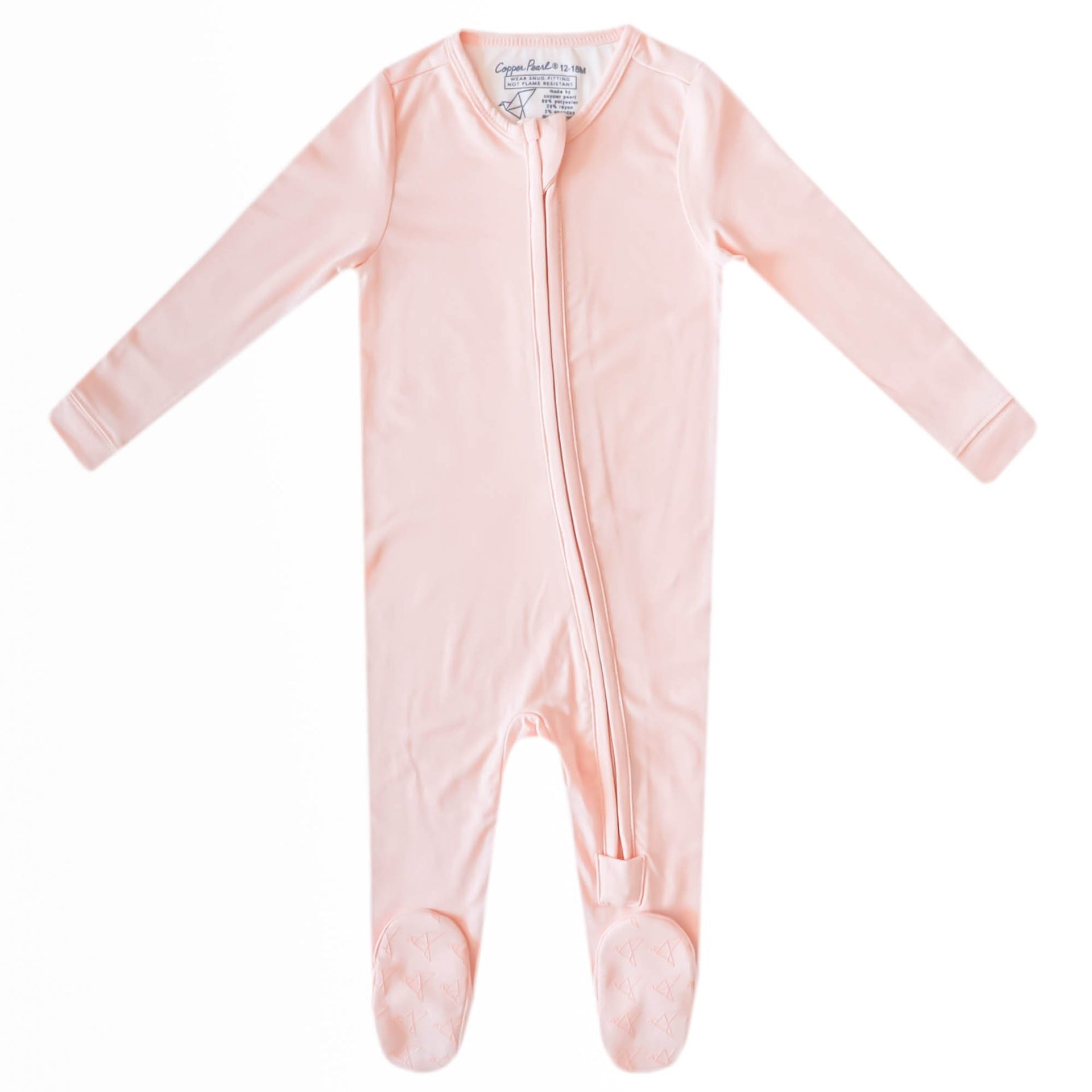 Copper Pearl Zip-Up Footie Pajama