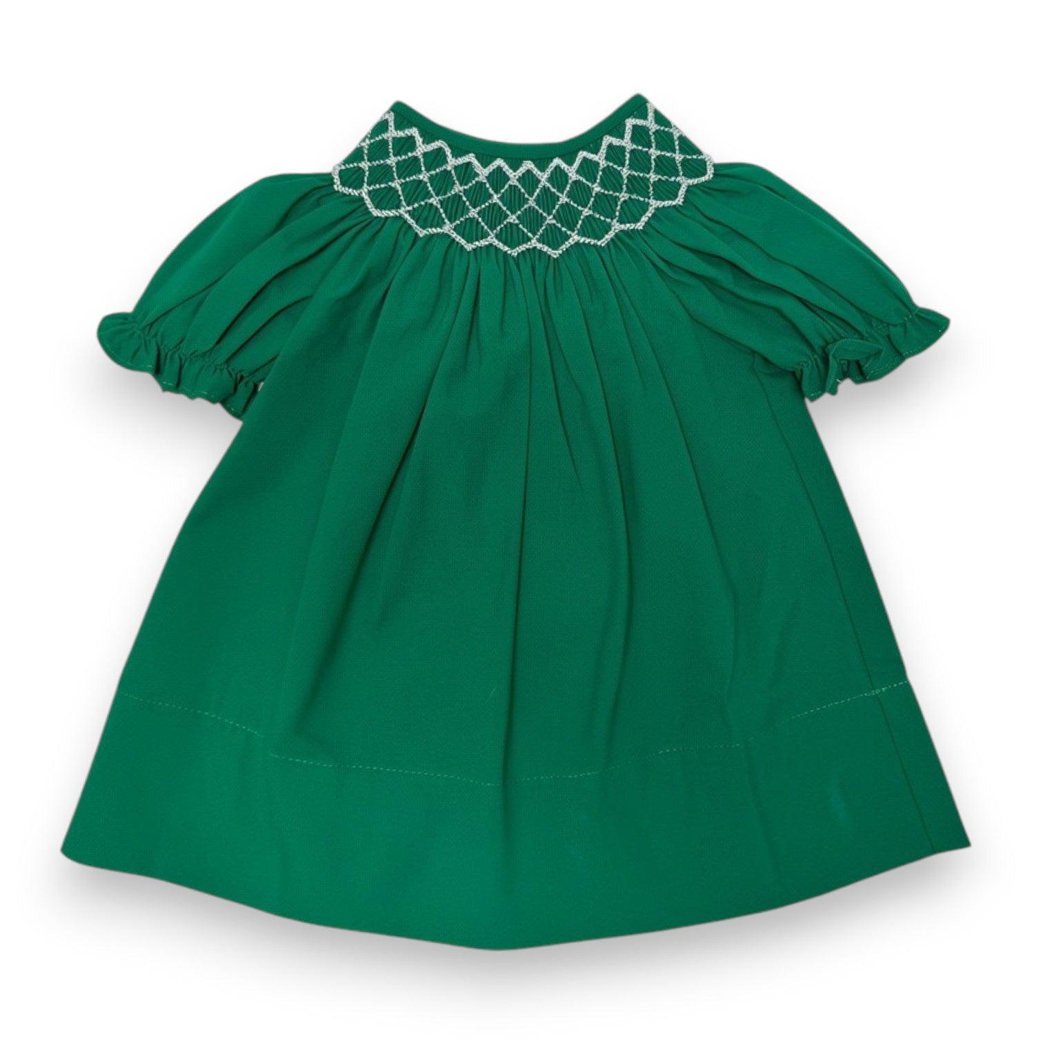 Sweet Dreams Catherine Hunter Green Smocked Dress W/White Pearl MT111 5308