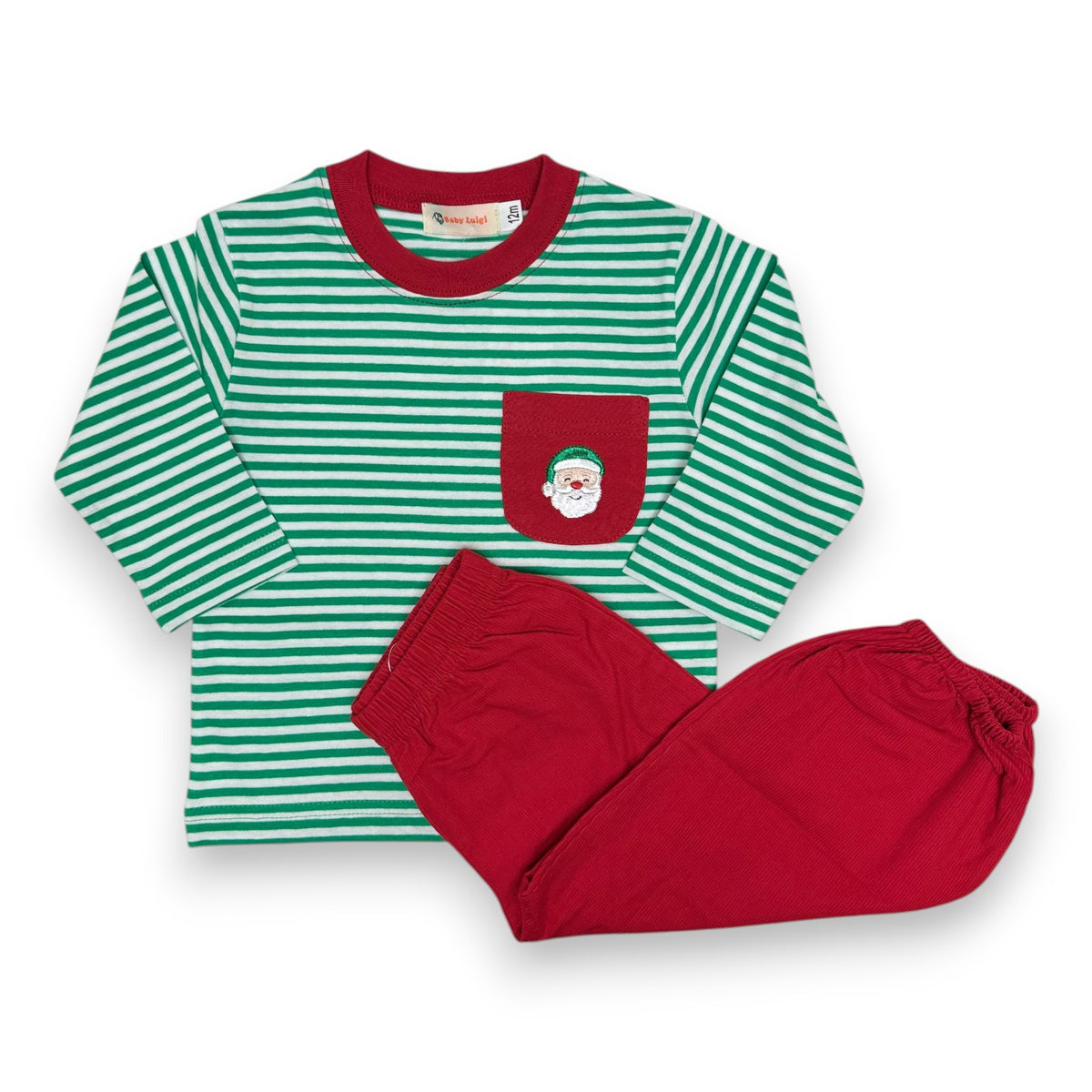 Luigi Green/White Striped Knit Shirt W/Red Cord Bubble Pants 5310