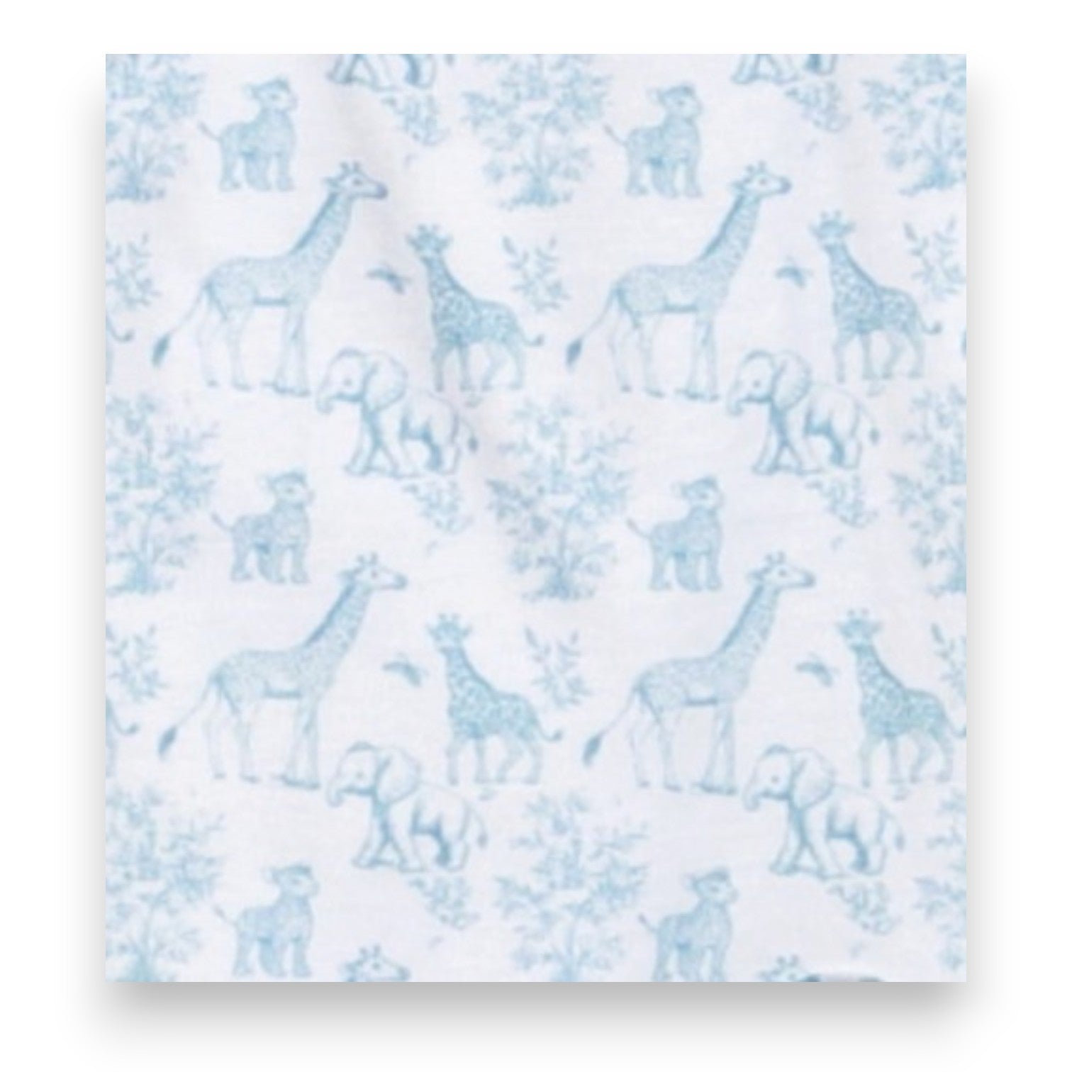 Baby Loren Blue Baby Safari Pima Zipper Footie BSF-014