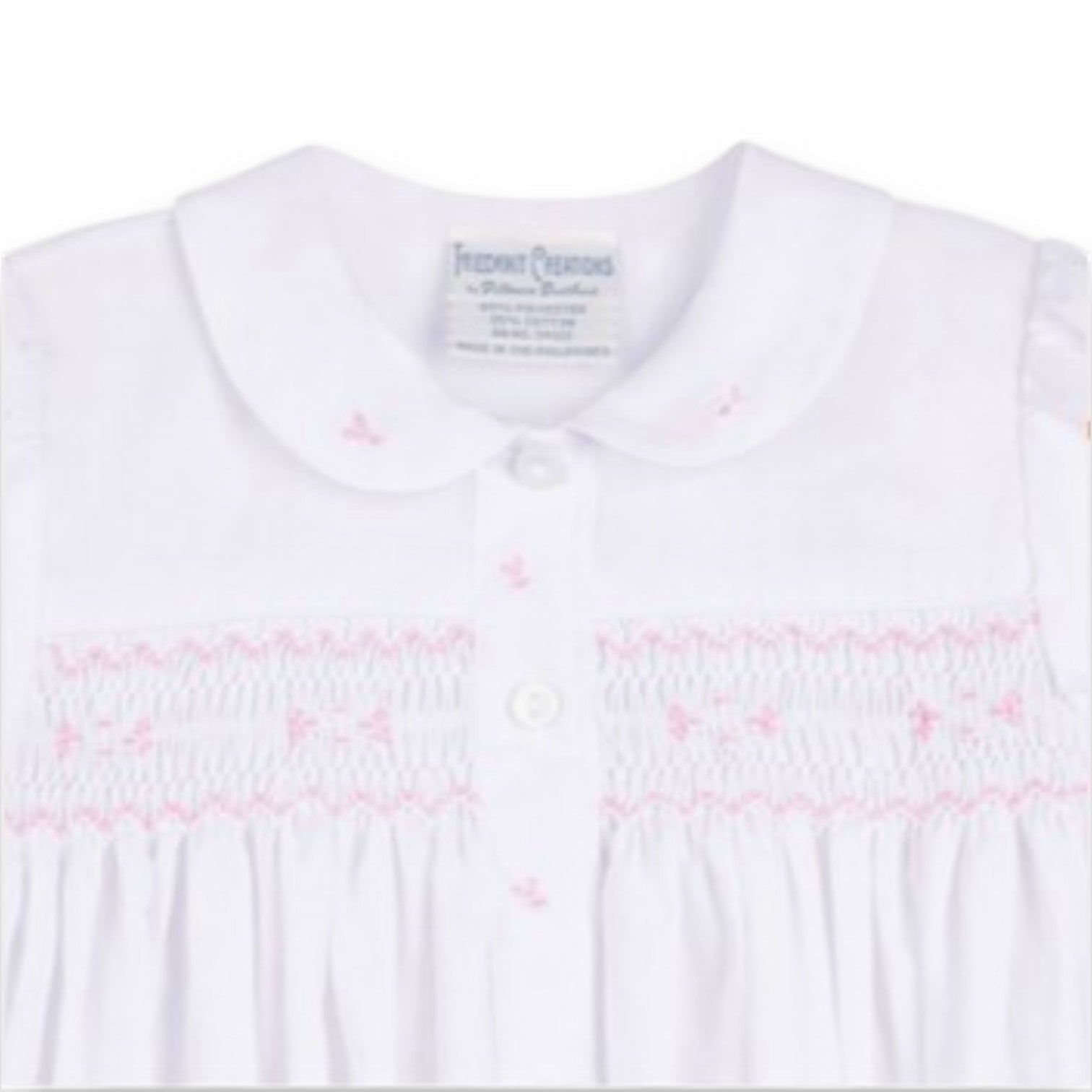 Feltman Brothers Girls Smocked Bud Take Me Home Gown White/Pink 1188