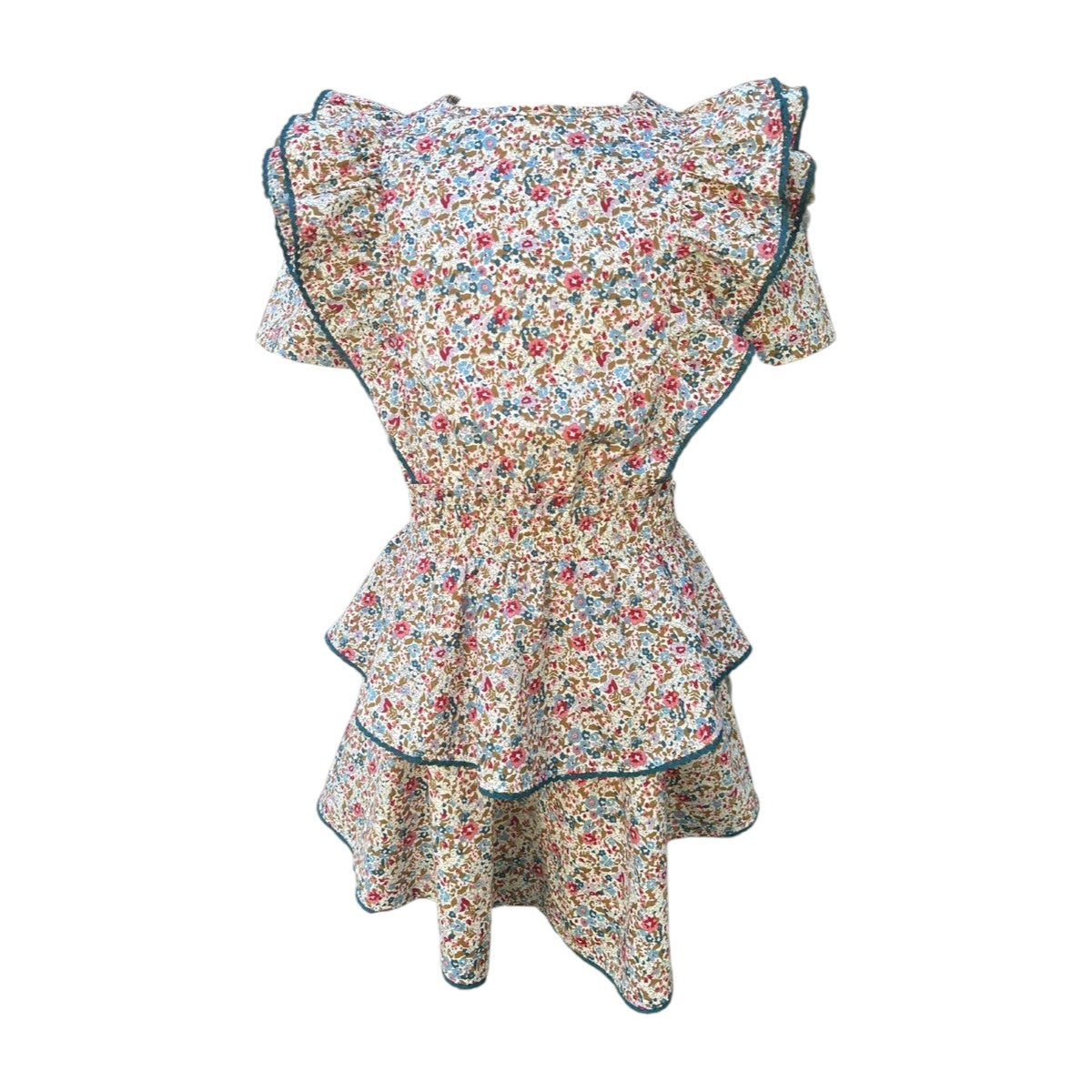 Pleat Collier Dress Jewel Floral 5208