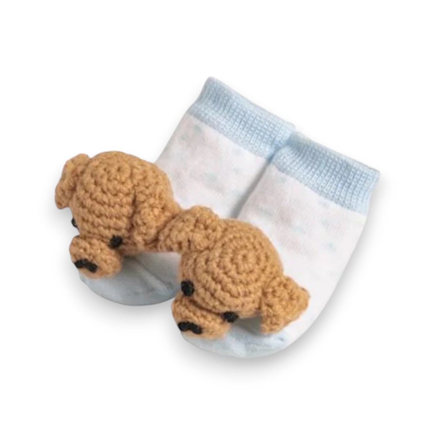 Mud Pie crochet rattle toe socks