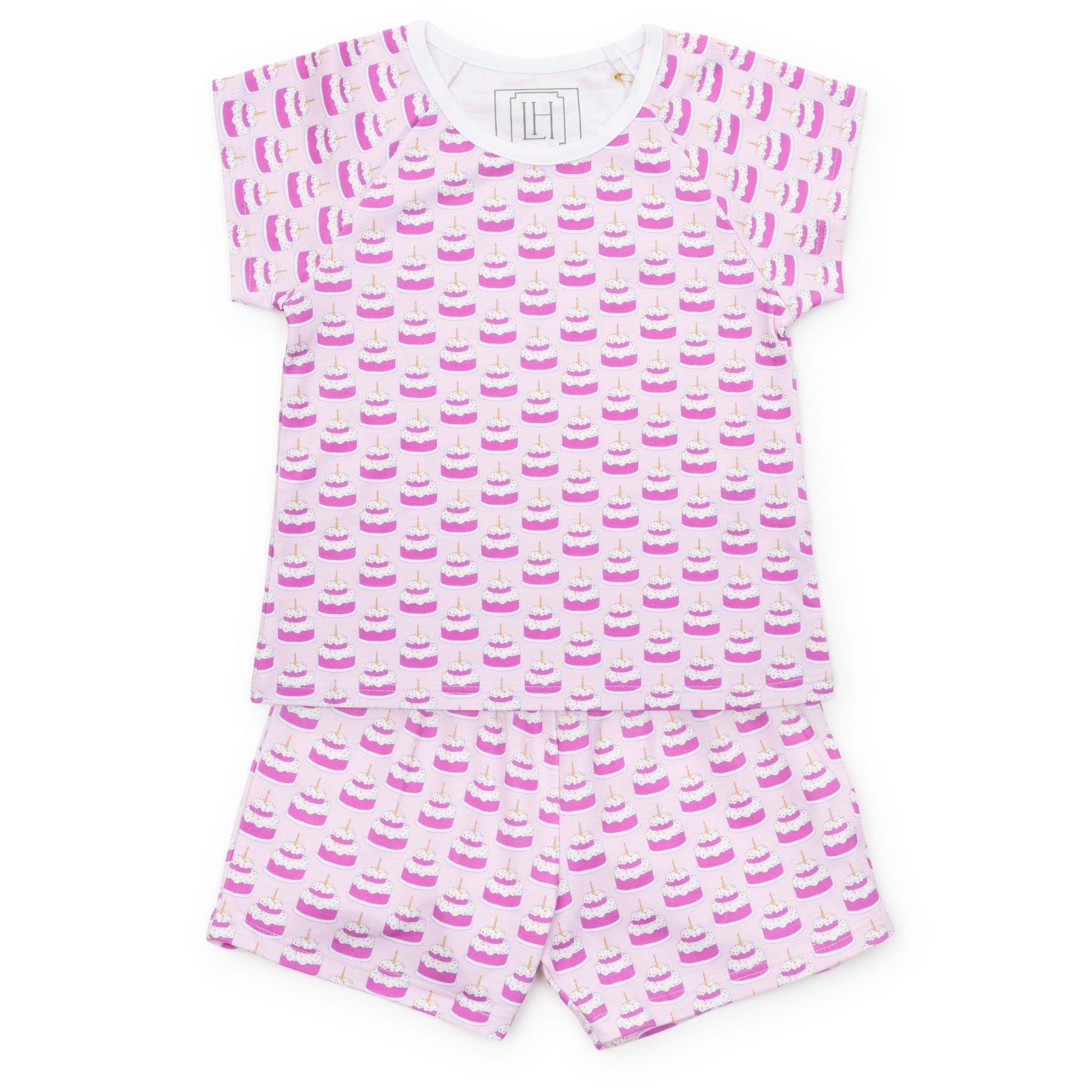 Lila & Hayes Emery Girls' Short Set Birthday Cake Pink 5208