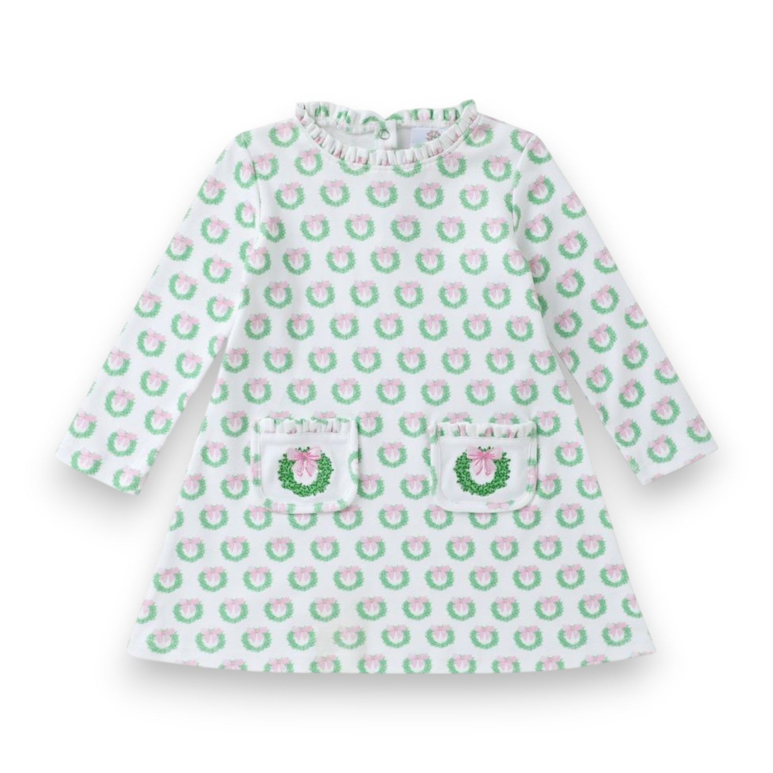 Swoon Kids Watercolor Wreath Emb Dress F2645