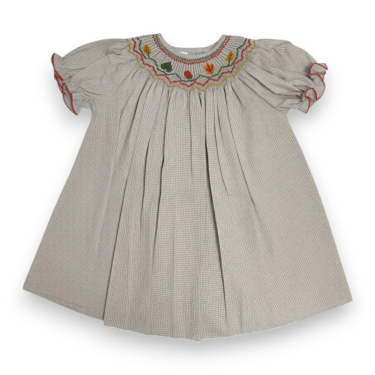 brown gingham toddler dress Emma Bishop with Hand-smocking - Autumn Tails Size:US 16 / UK 20 / EU 46 linen is an excellent filter-length-71-100 Black Victorian Steampunk Lace