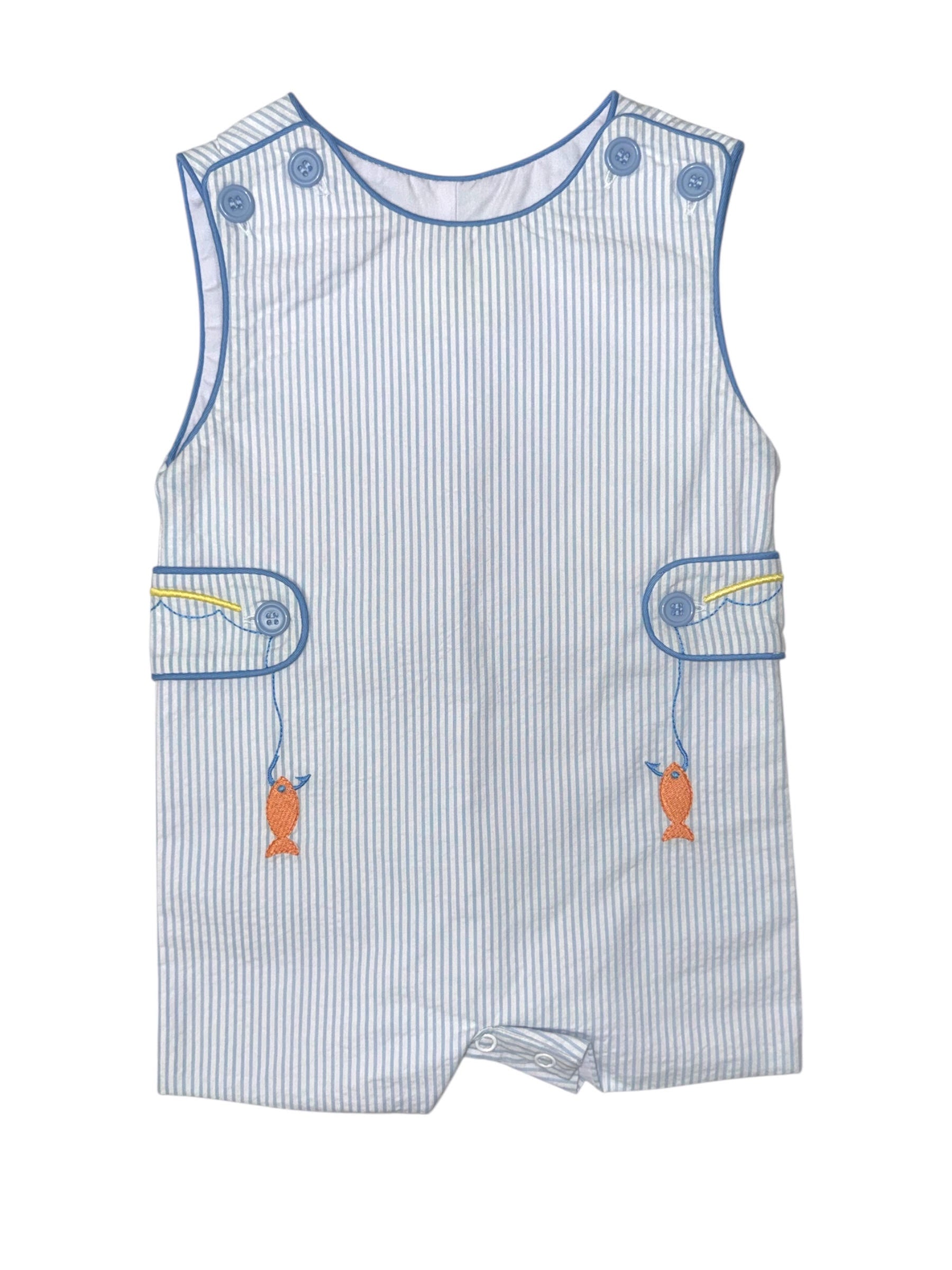 Zuccini Fishing Lure Ashton Shortall, Lt Blue Stripe Seersucker 5302