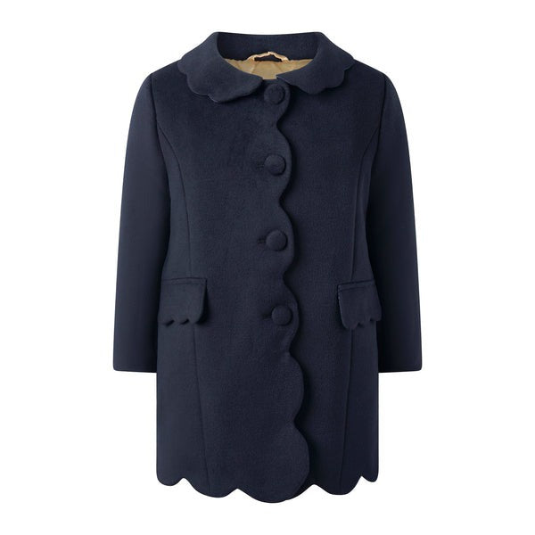 Rachel Riley Navy Scalloped Coat 5209