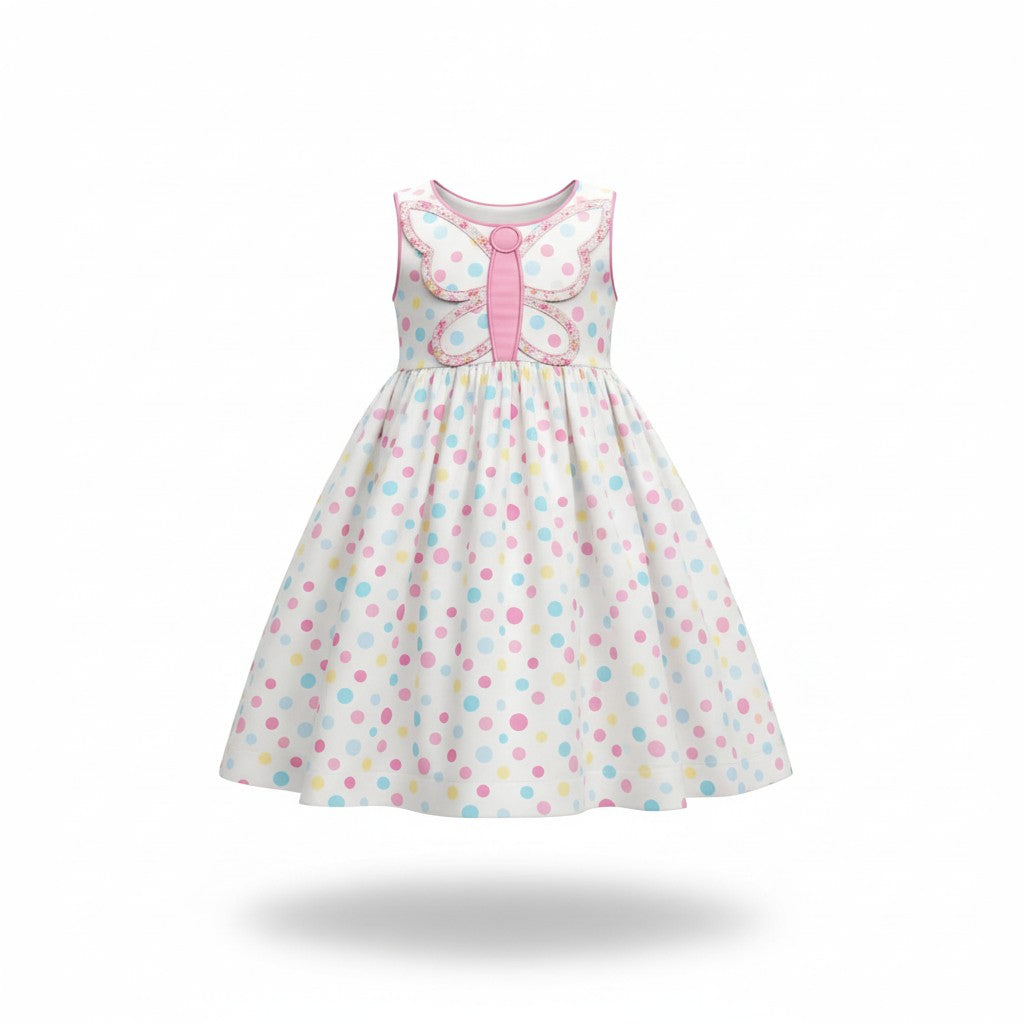 Cotton Kids Polka Dot Butterfly Back dress CK5239 5303