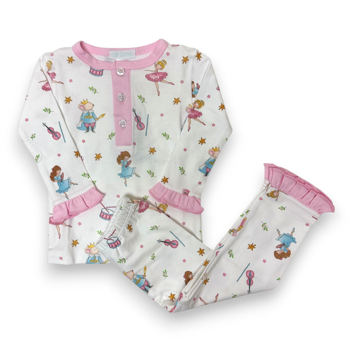 Lulu Bebe Pima Nutcracker Girl LS 2pc PJ 5309