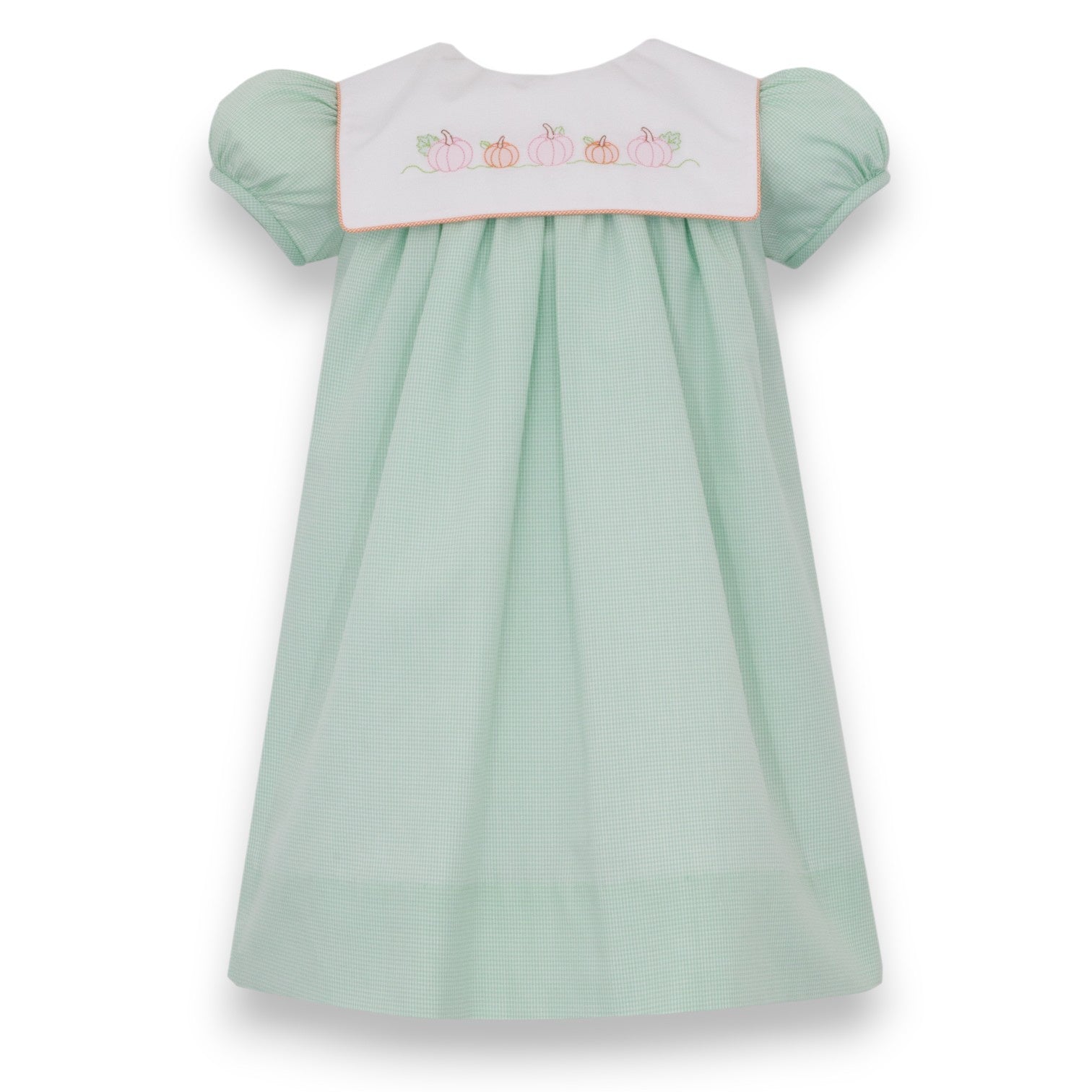 Anavini Pumpkins Green Gingham Dress W/Square Collar S/S 201D-BF26 5307