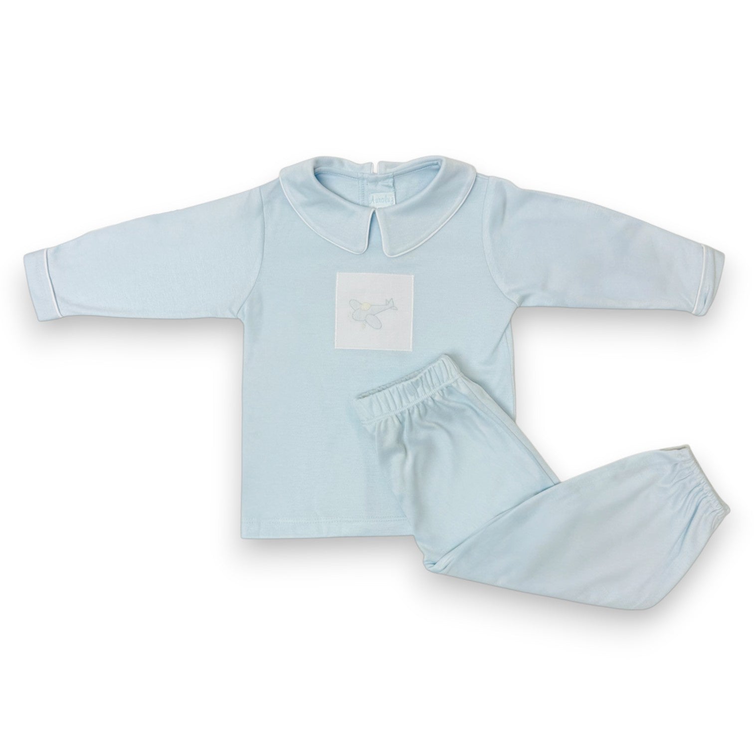 Auraluz 2pc Boy Knit Blue Shadow Emb Plane 6864 5308
