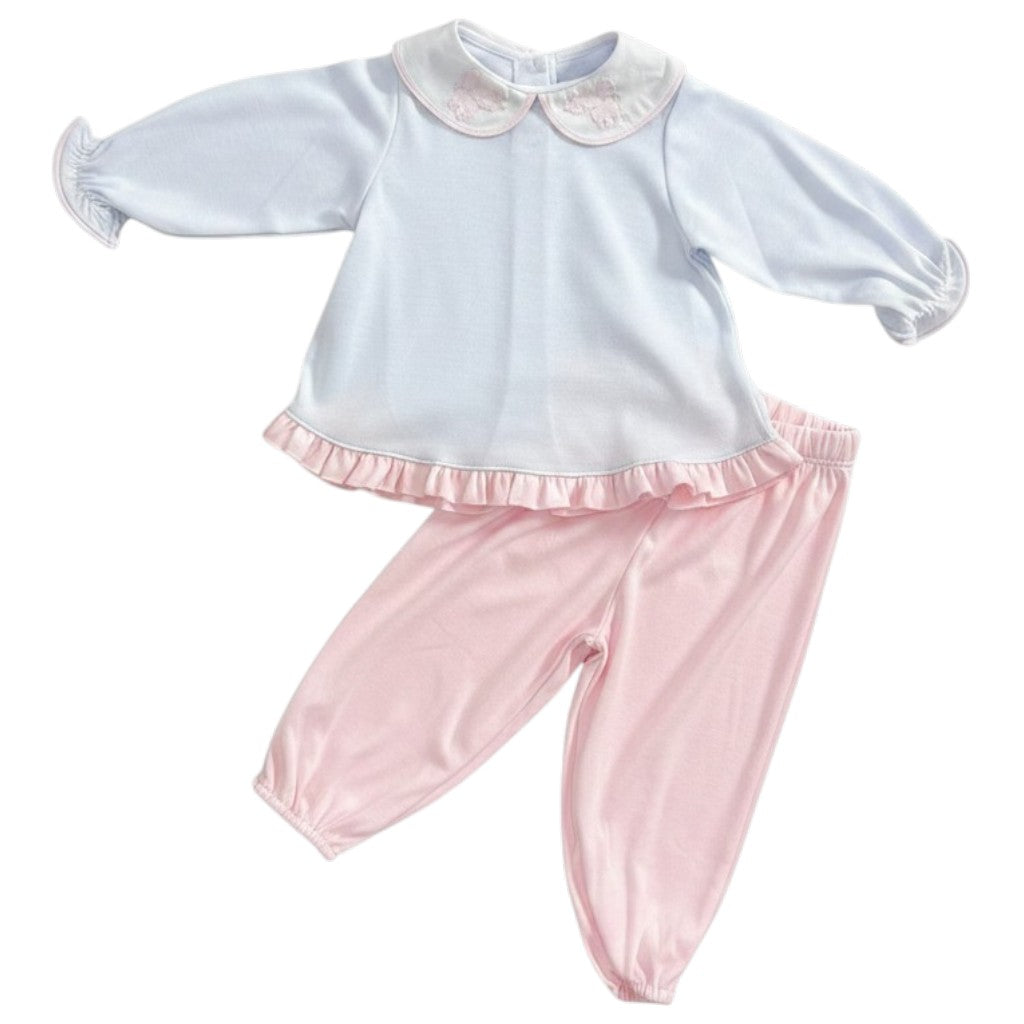 Auraluz 2pc Double Knit Elephant Shadow Emb 6856 5307