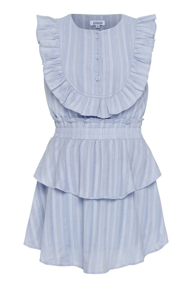 Pleat Jane Dress Peri/Gold P-00057 5302