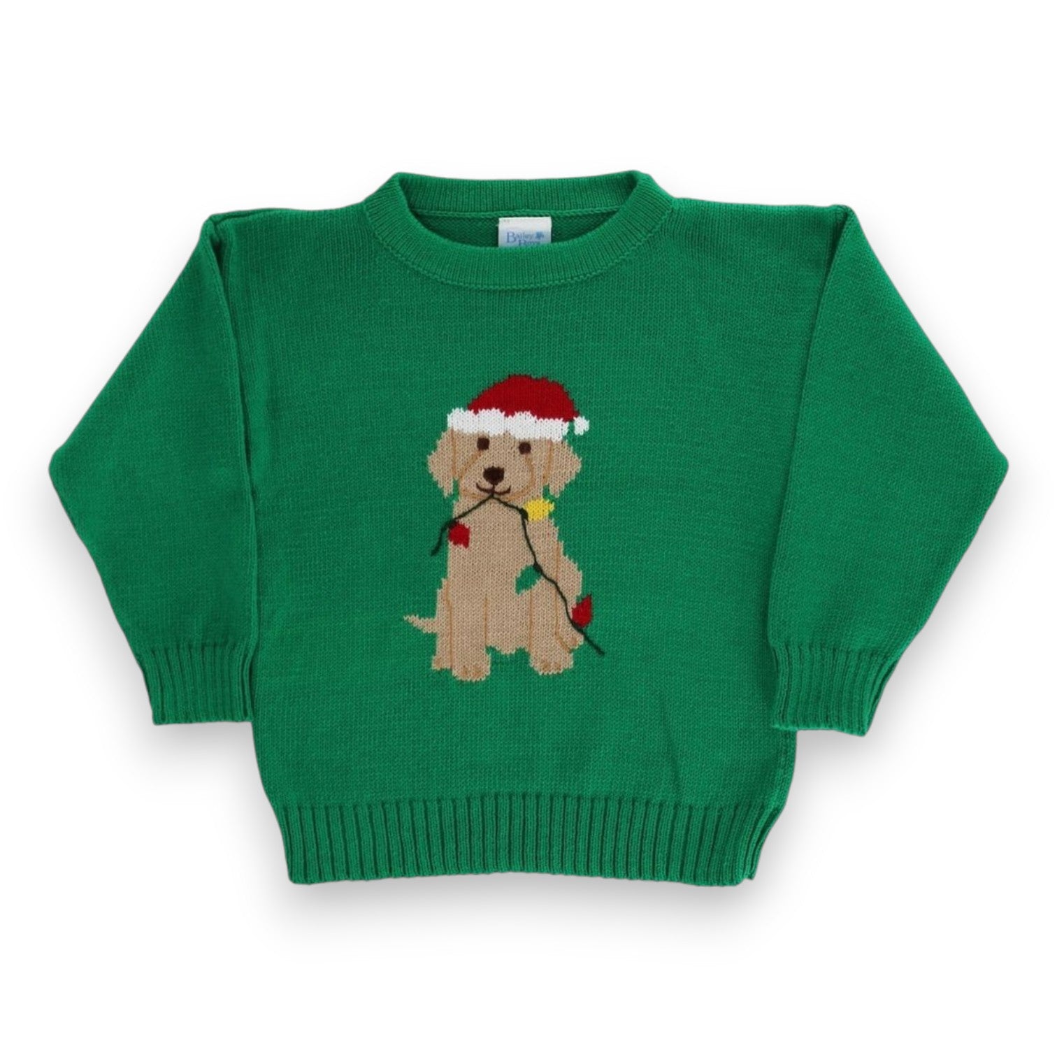 Bailey Boys Crew Neck Sweater Christmas Lab/Kelly 460-SWT 5308