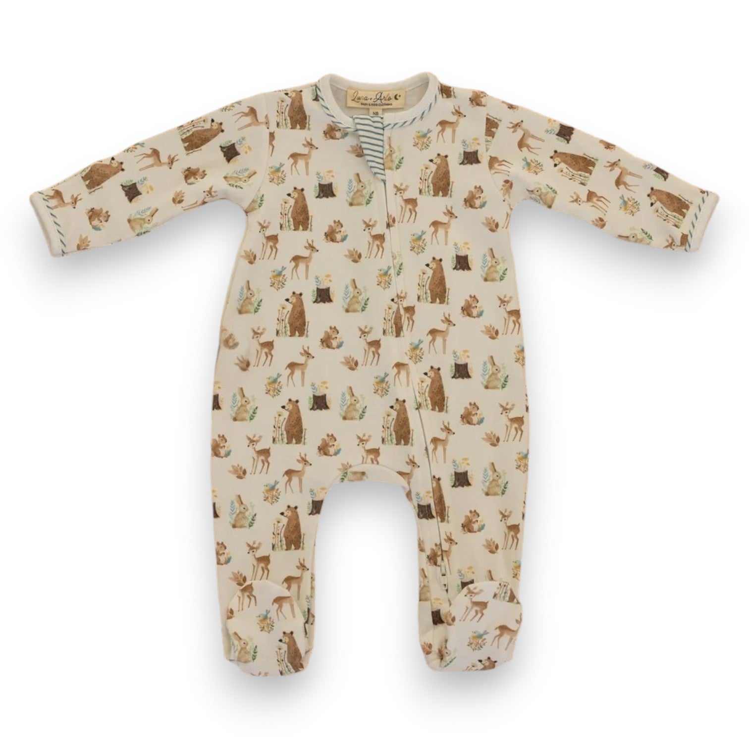 Magnolia Baby Kindred Woods Zip Footie Cream 3060LA-423P 5308