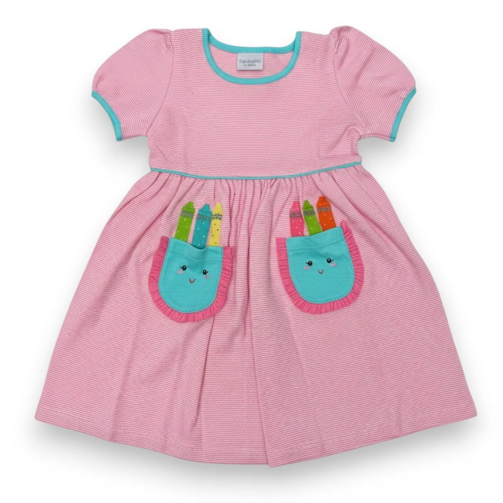 Squiggles Kitty Crayon Popover Dress 166/P747/04MS 5306