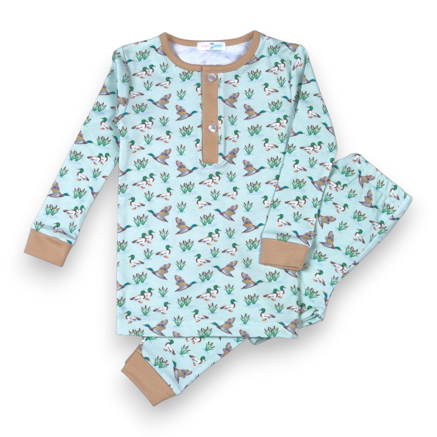 Baby Loren Mallard Ducks Pima 2 Pc Loungewear MLK-099