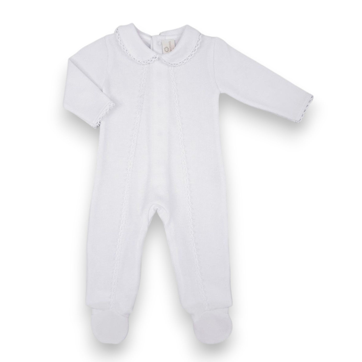 Miocotton Milen Footie Special Knit W/White Tatting