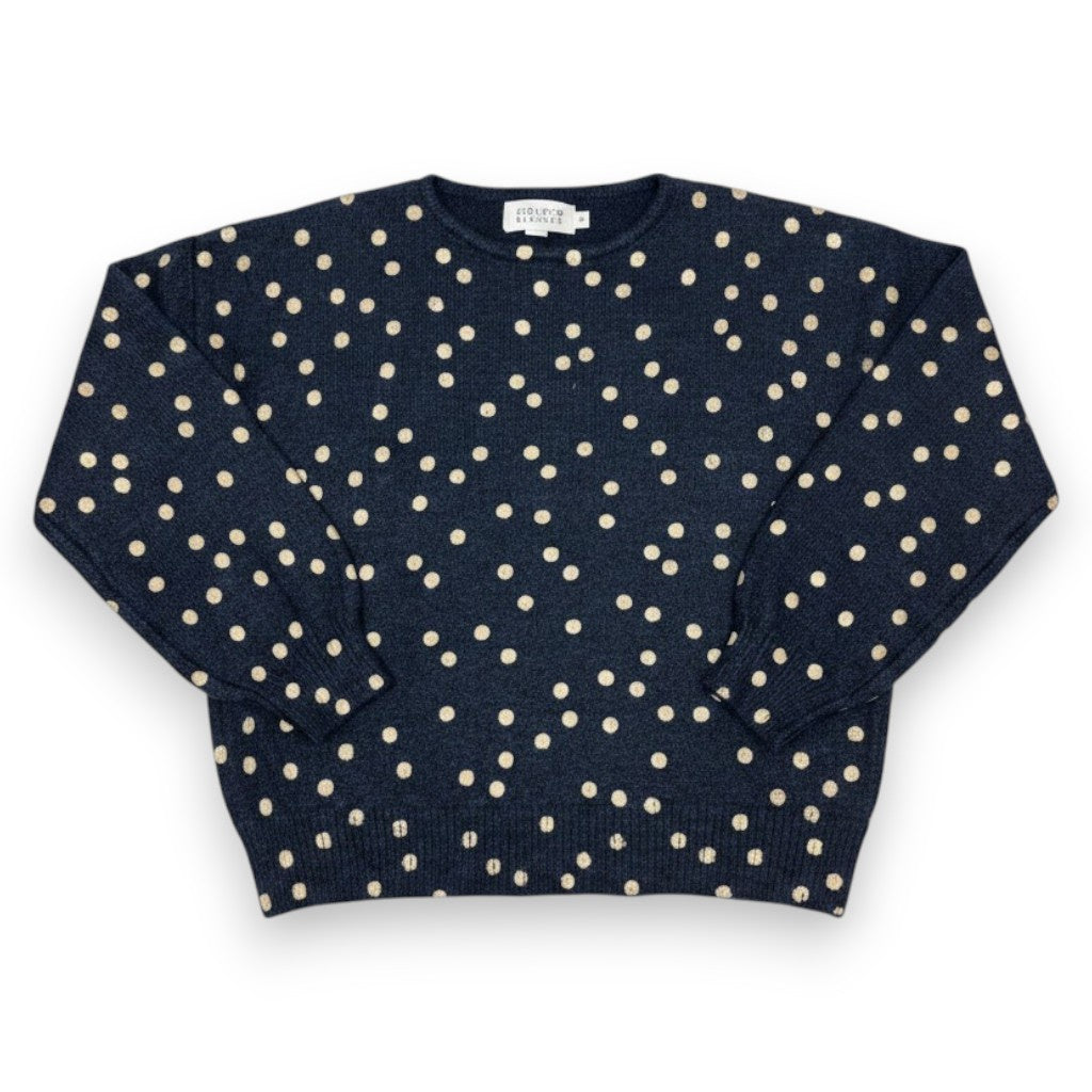 Molly Bracken Girls Knitted Sweater Navy Blue/Gold Polka Dot MLA2031EH
