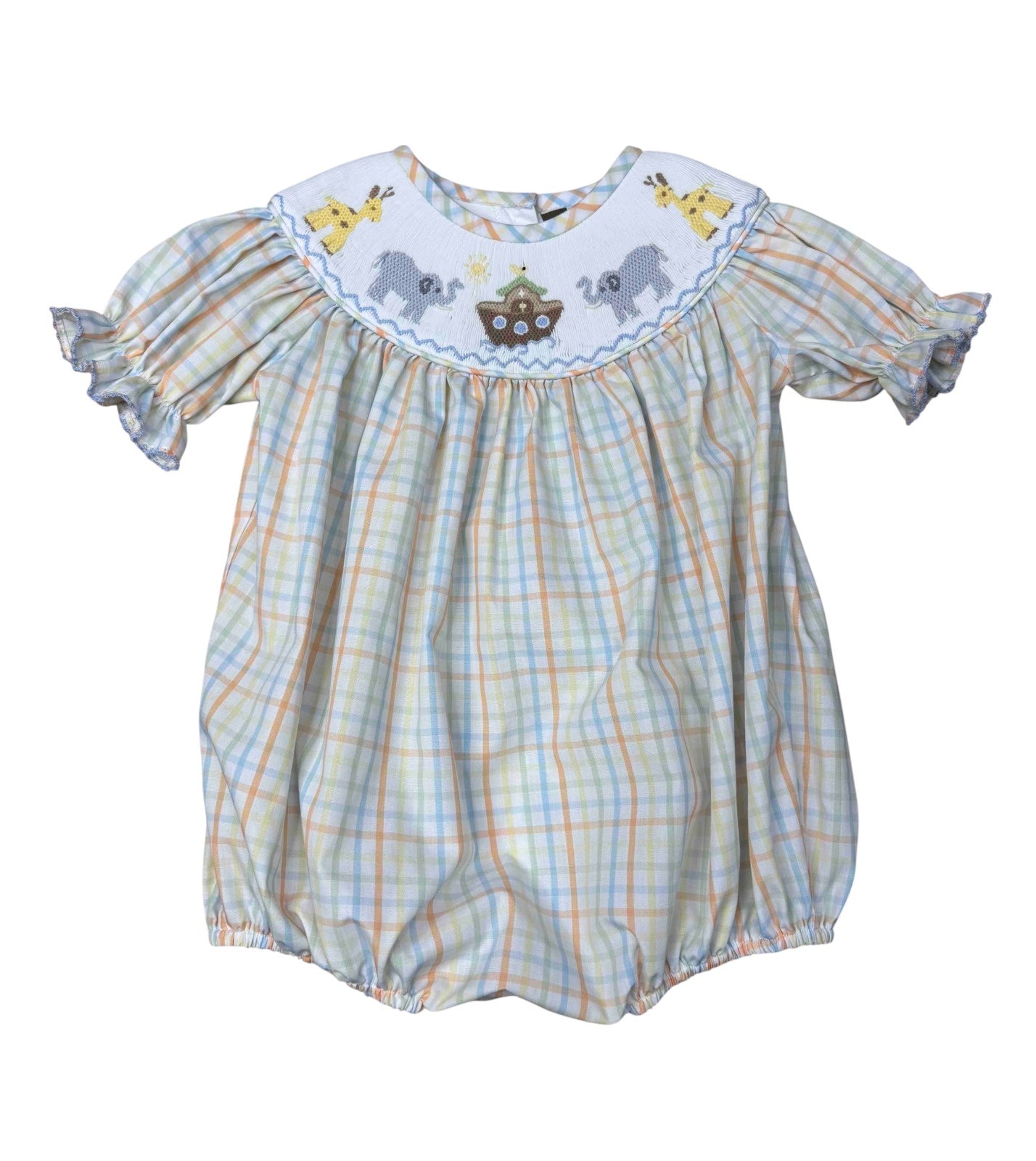 Banana Split Noah's Ark Smocked Girls Bubble 207 5301