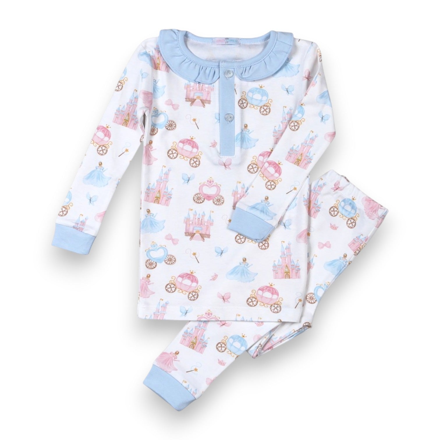 Baby Loren Princess and Castles Floral Pima Two Pcs Loungewear PCA-799