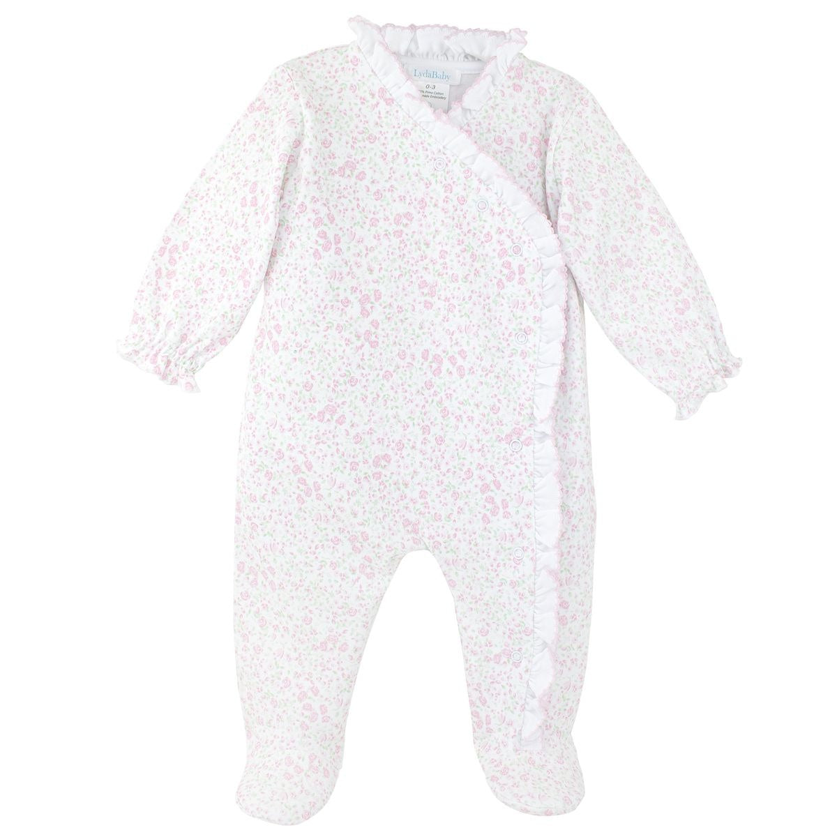 Lyda Baby Pink Roses Garden Footie PP100-7114PK2 5207