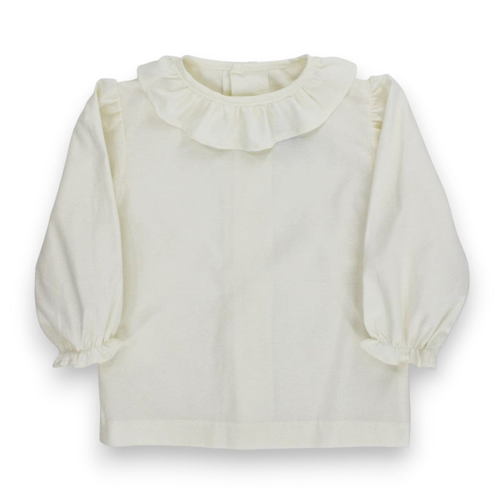 Bailey Boys Ivory Girls Piped Blouse W/Ruffle 225-PSGR 5309