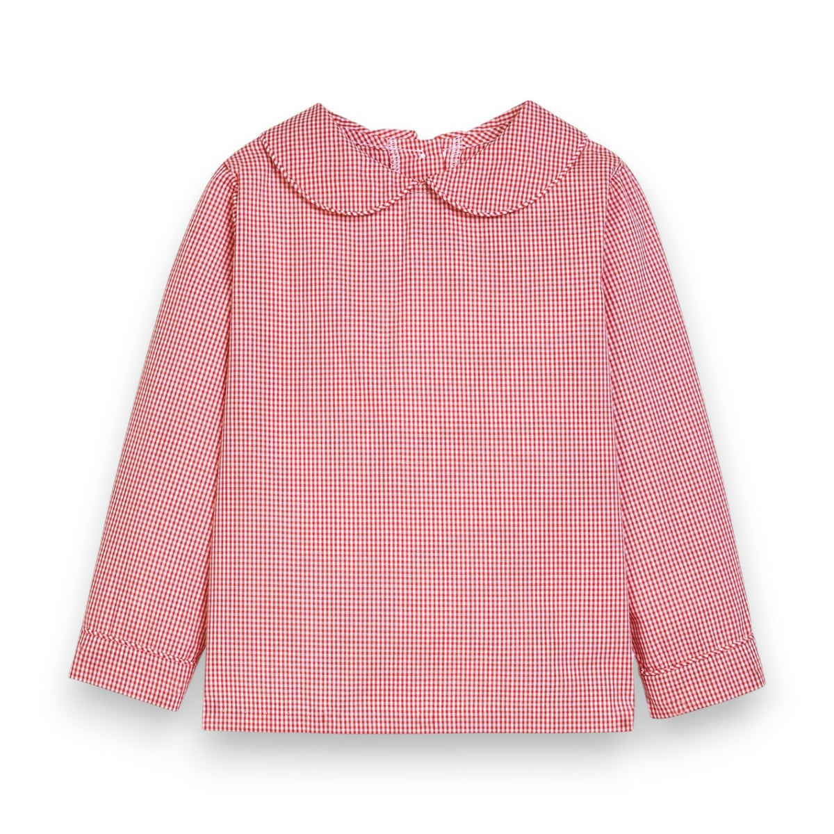 Little English Peter Pan Shirt Red Mini Gingham 5309