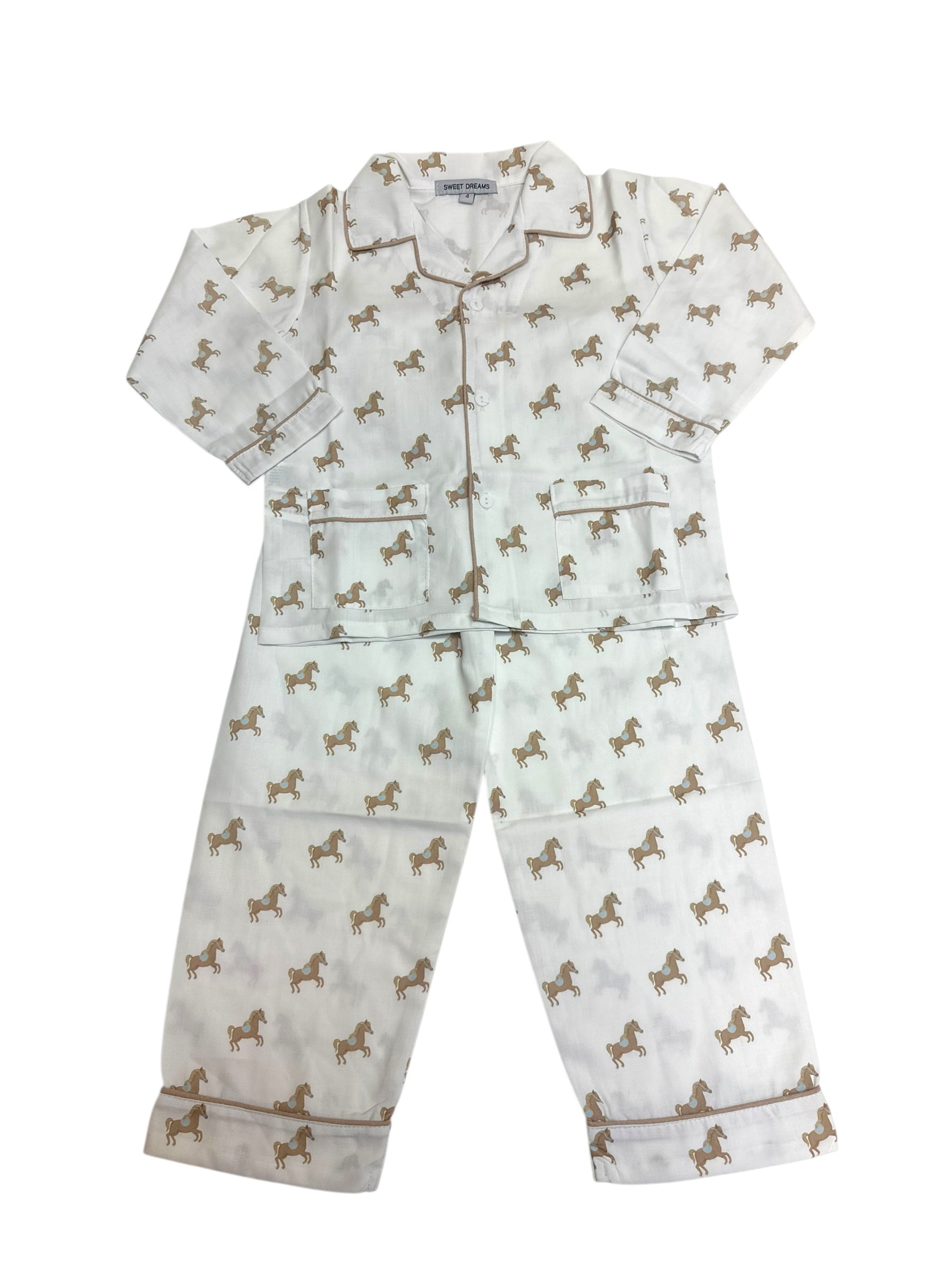 Sweet Dreams Horses & Blue Saddle Print PJ's 5208
