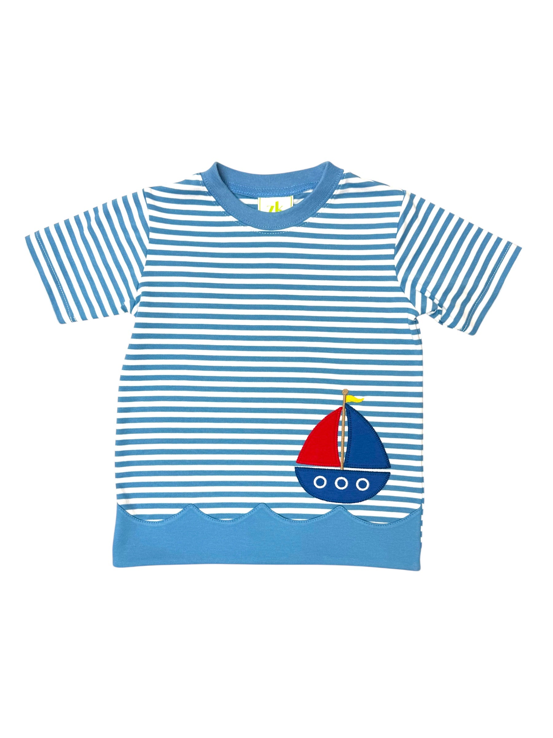 Zuccini Sailboat Harry's Play Tee Periwinkle Medium Stripe Knit 5302