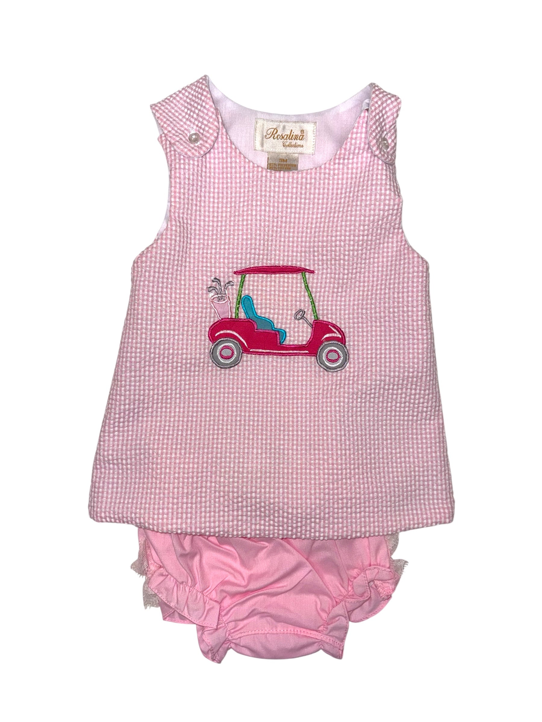 Rosalina Pink Seersucker A-Line W/Bloomer 10145 5303