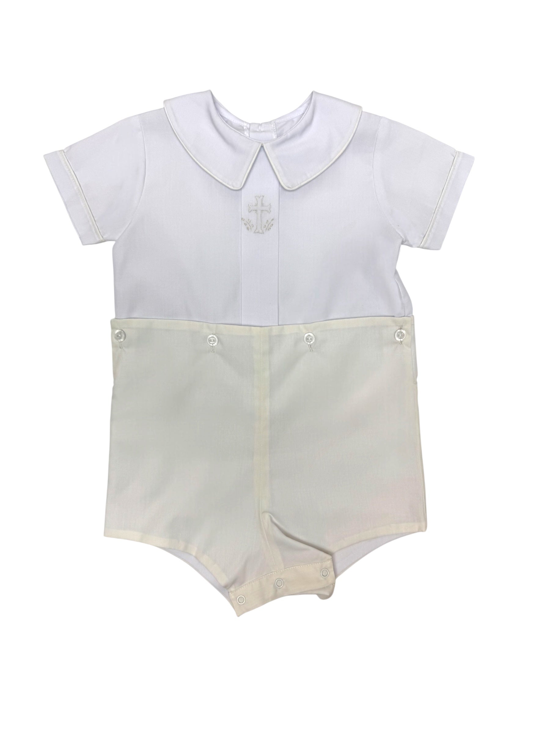 Auraluz Boysuit Ecru/White Cross 533
