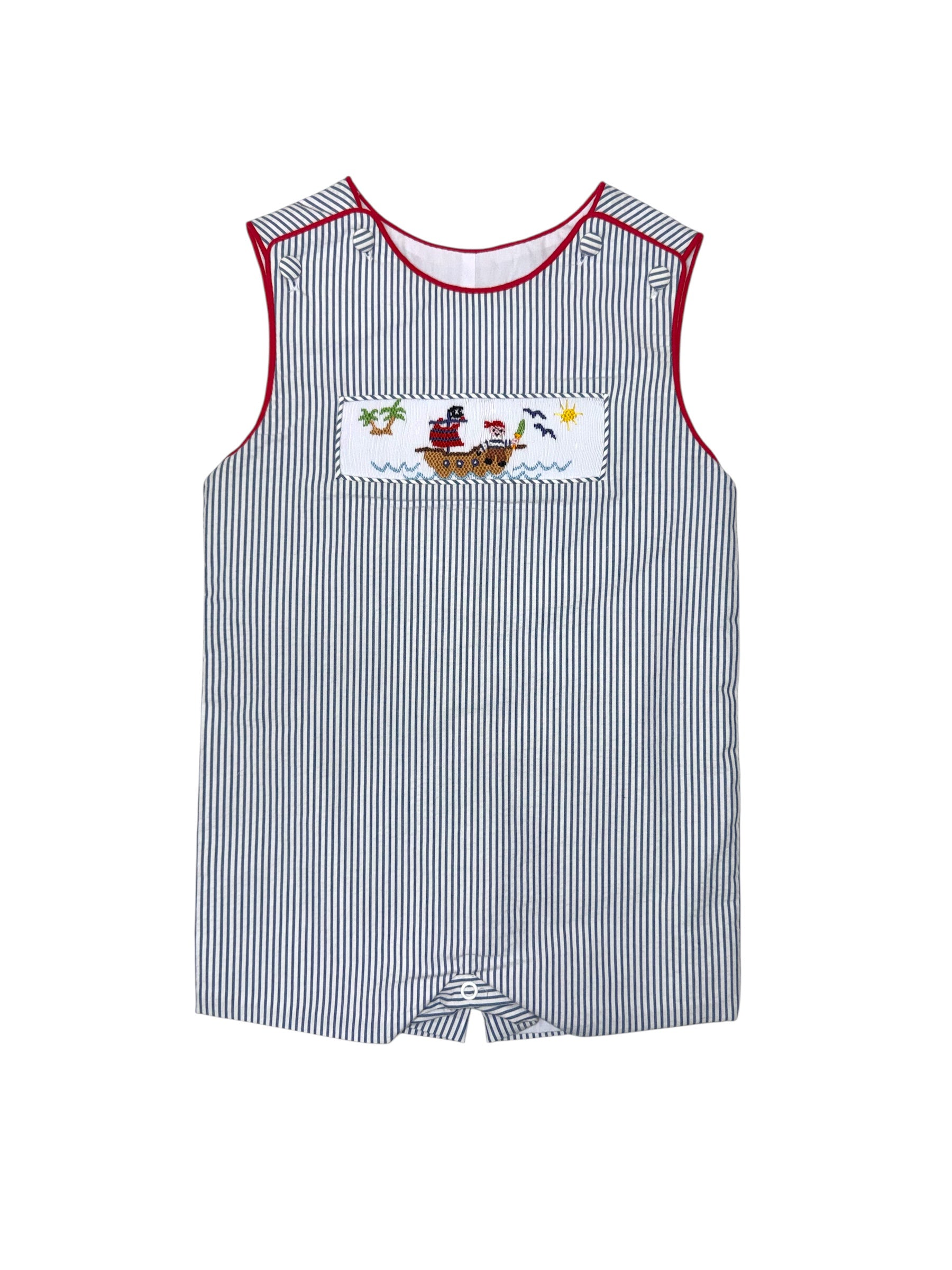 Zuccini Pirate Ashton Shortall Royal Blue Stripe Seersucker