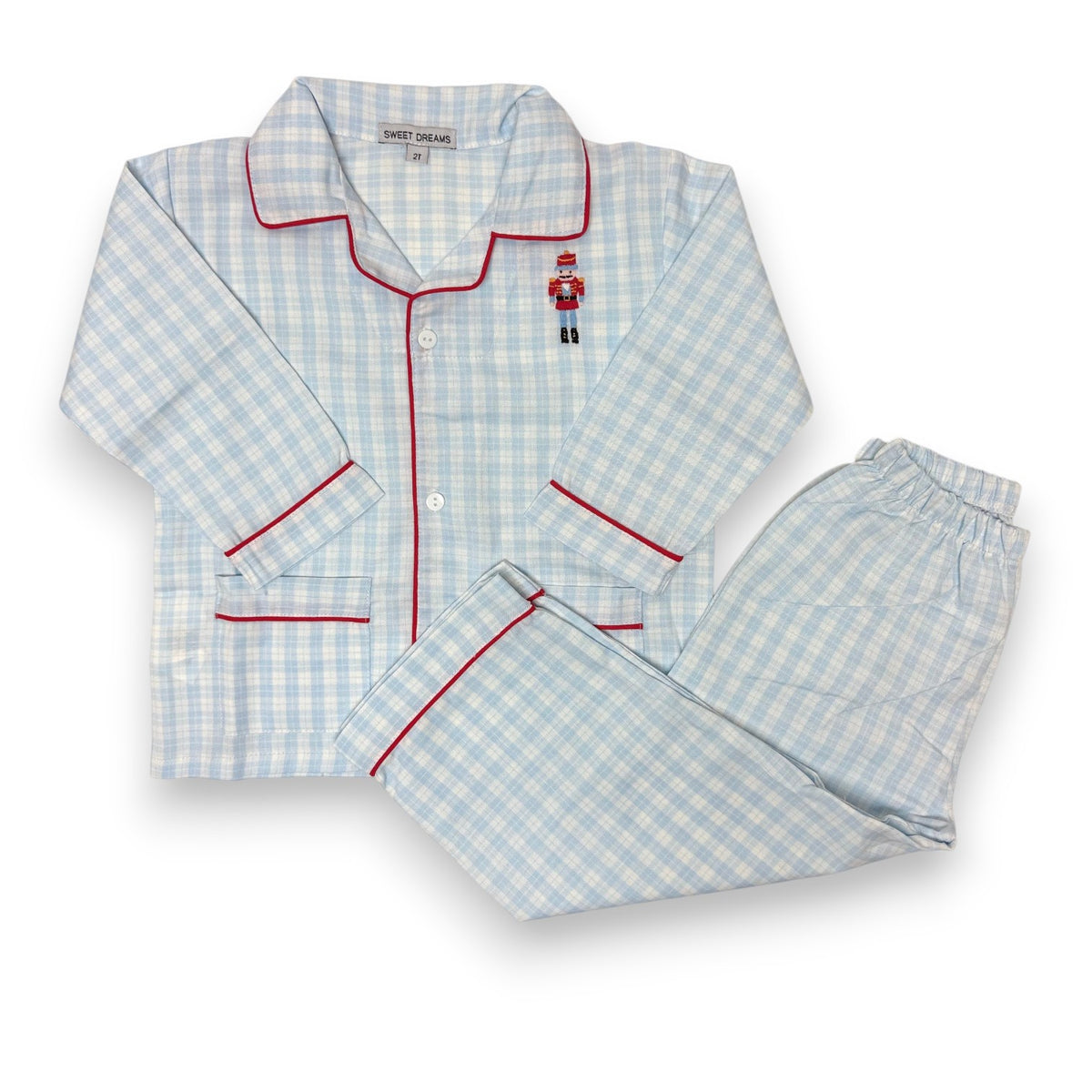 Sweet Dreams Nutcracker Emb Blue Plaid PJ PJ282 5309