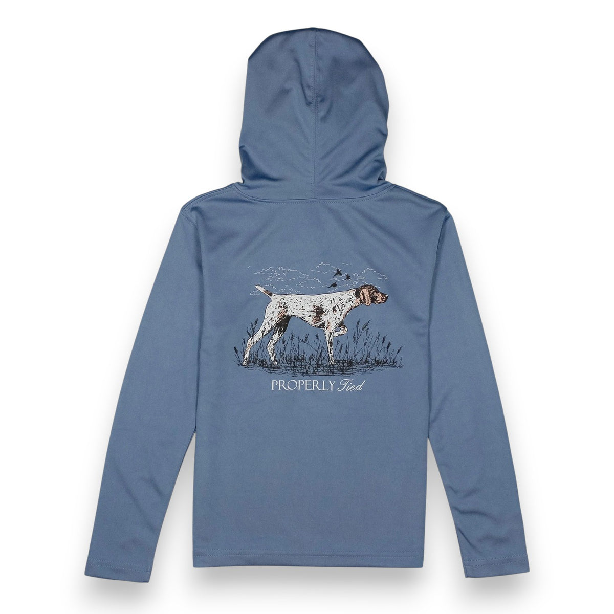Properly Tied Boys Shade Performance Hoodie Pointer Stone Blue LDG2005-STB 5309