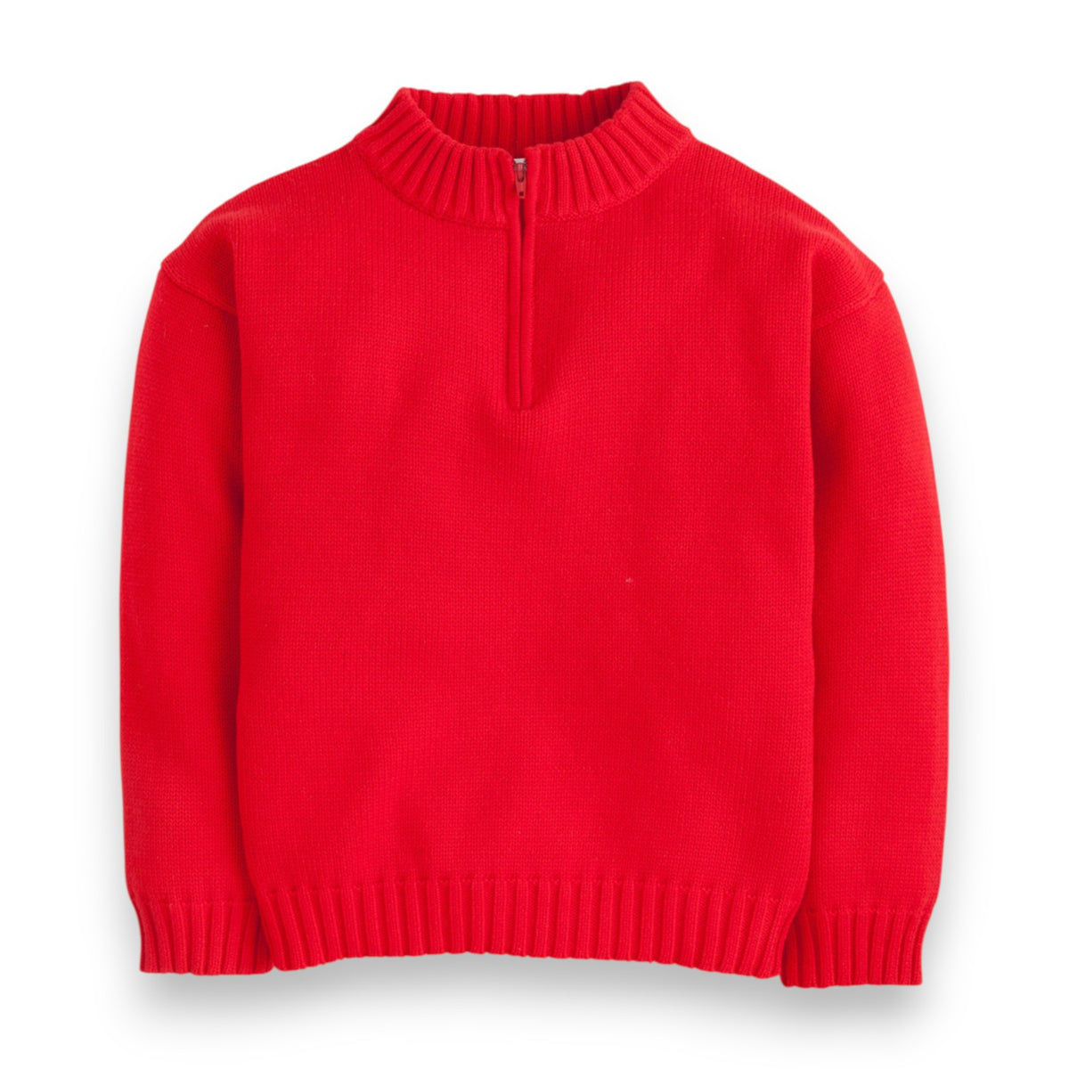 Little English Quarter Zip Sweater Red 5309