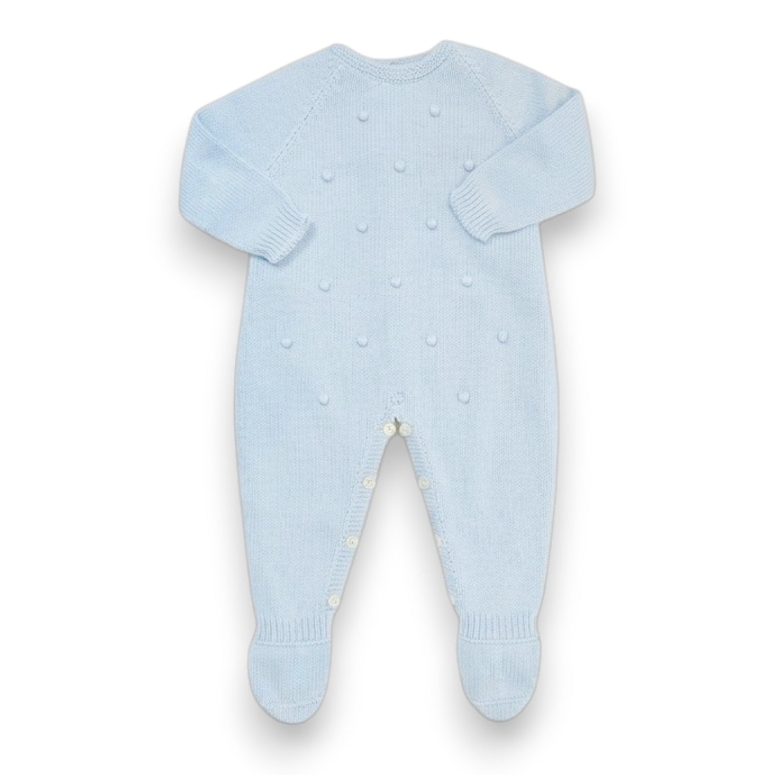 Mi Lucero Raised Dot Footed Romper Light Blue U26246 5308